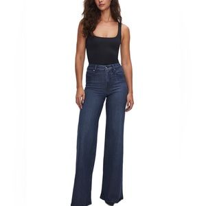 NWOT Good American High Waisted Palazzo Jeans - Size 8